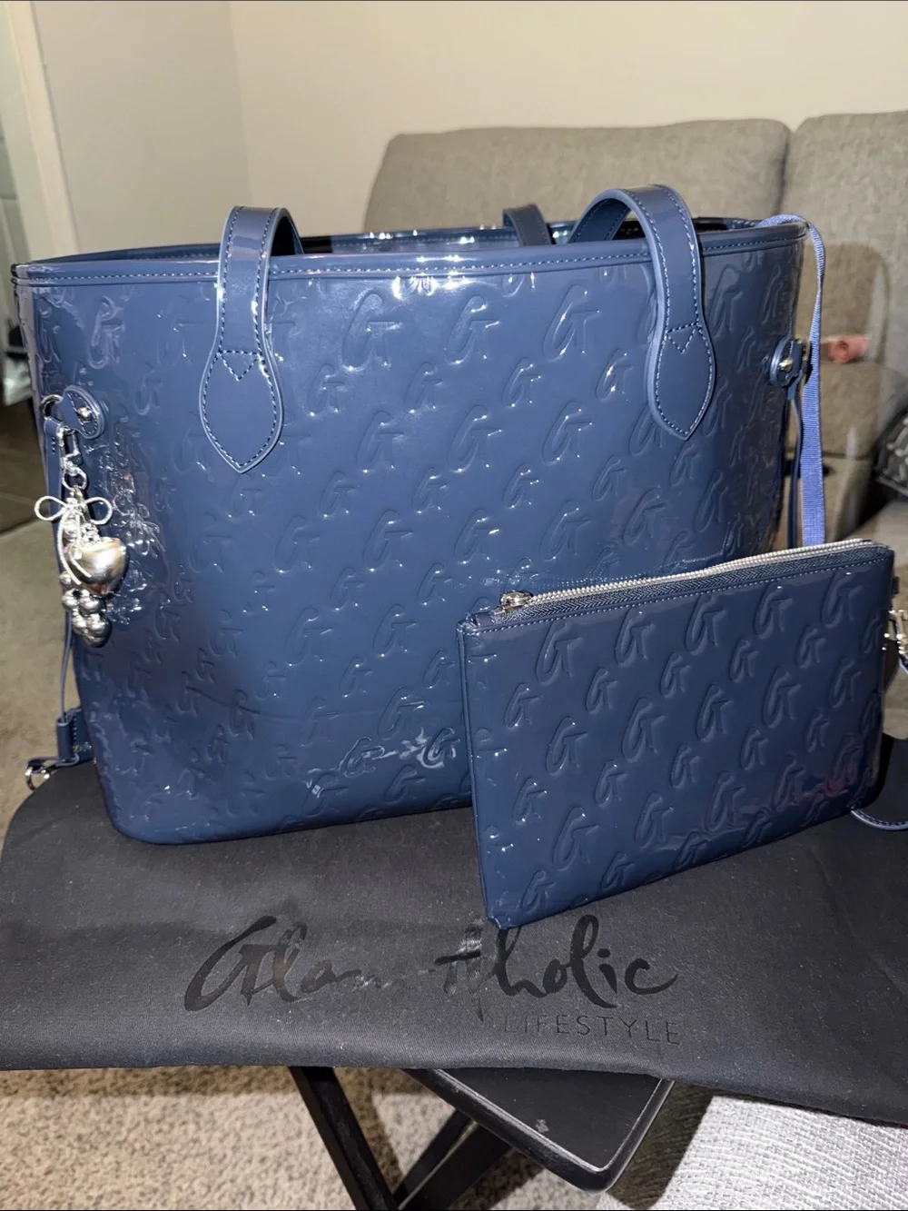 MONOGRAM GLAM TOTE WITH WRISTLET